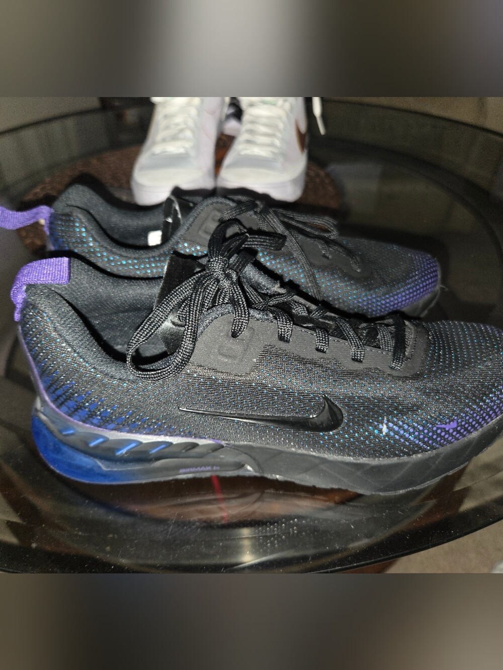 Nike Air Max Phoenix Men's Black Sneakers with Purple & Blue Accents